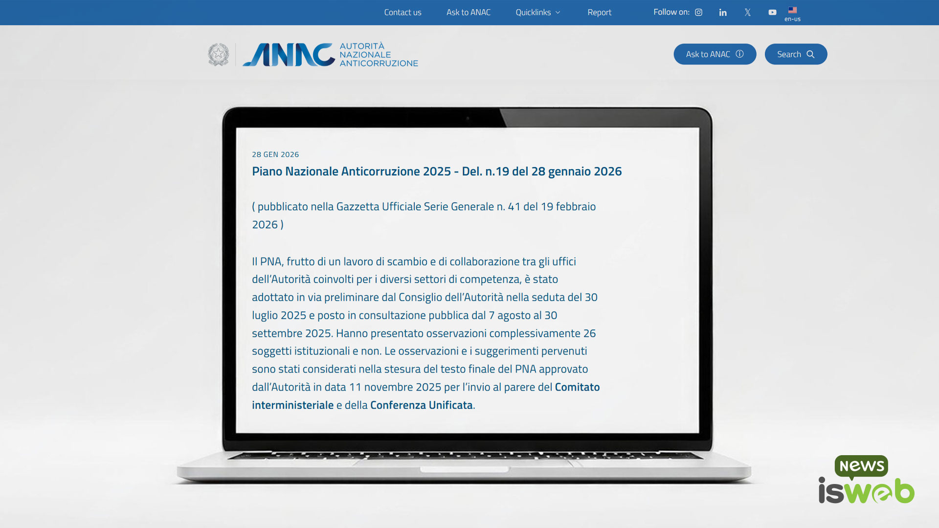 Piano Nazionale Anticorruzione 2025: le indicazioni di  ANAC su Amministrazione Trasparente